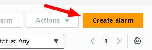Click on Create Alarm Button
