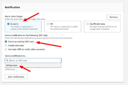 Select Threshould settings